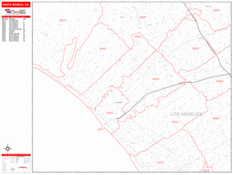 Santa Monica Digital Map Red Line Style